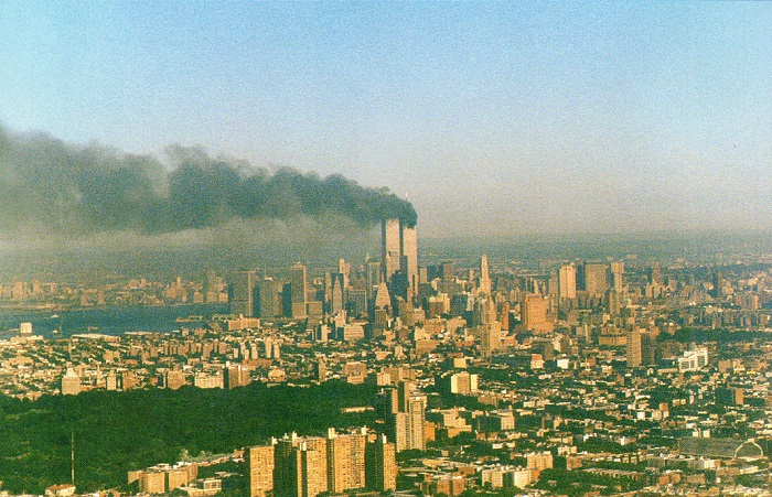 NYPD photo before 2nd plane hit